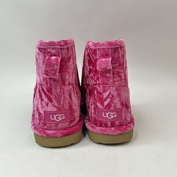UGG Classic Mini II Pink 3 Velvet Boot “Raspberry Wool” 2023 - Picture 4 of 5